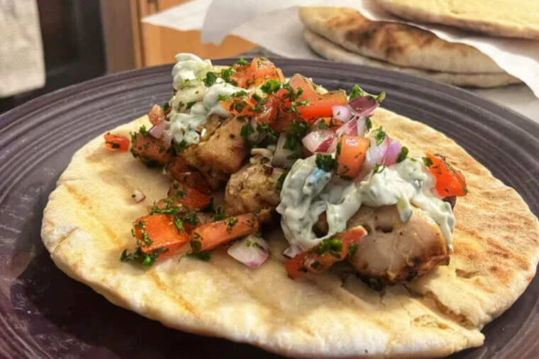 Greek Chicken Souvlaki Wraps