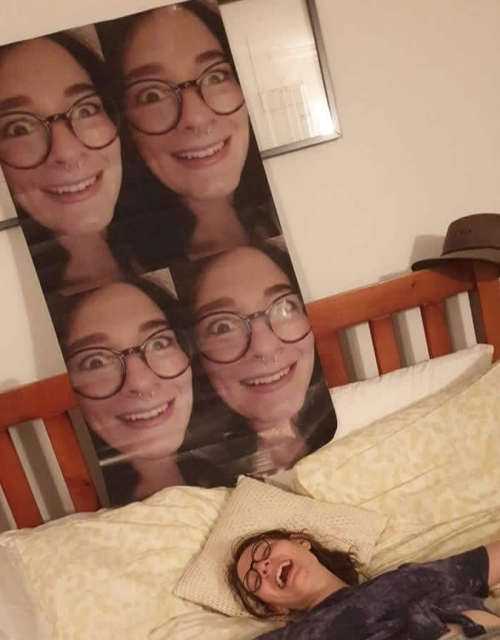 Instead Of Wrapping Paper, She Received A Poster With Her Face