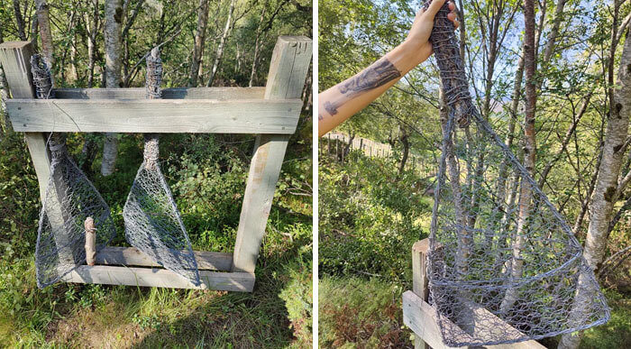 Seltsame Drahtbügel im Wald gefunden