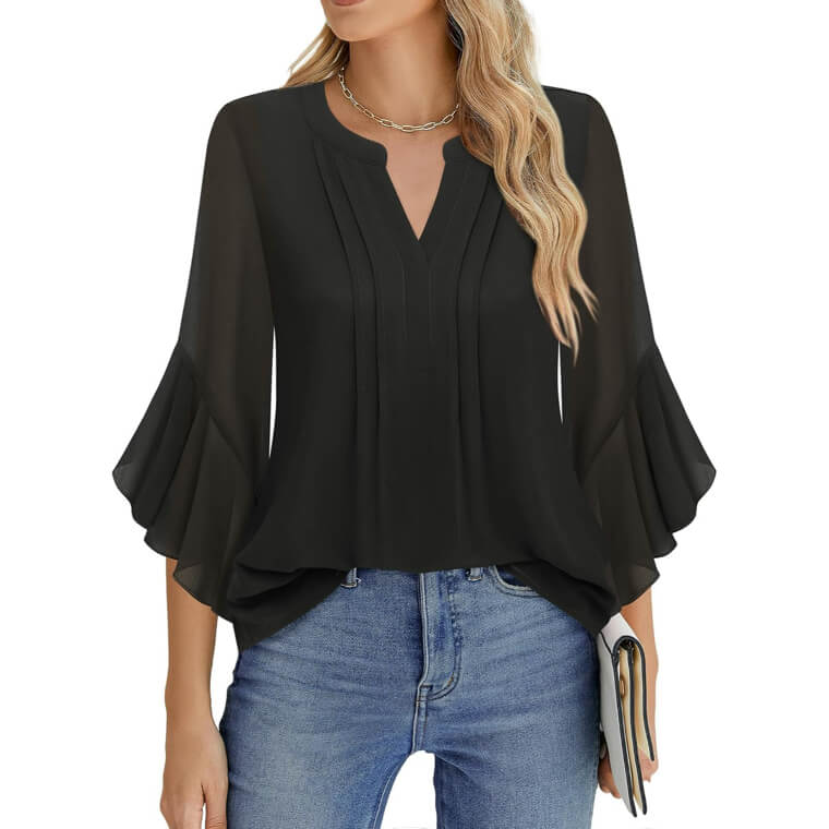 Timeson Women's Chiffon Blouses - Perfect for Work and Casual Wear!