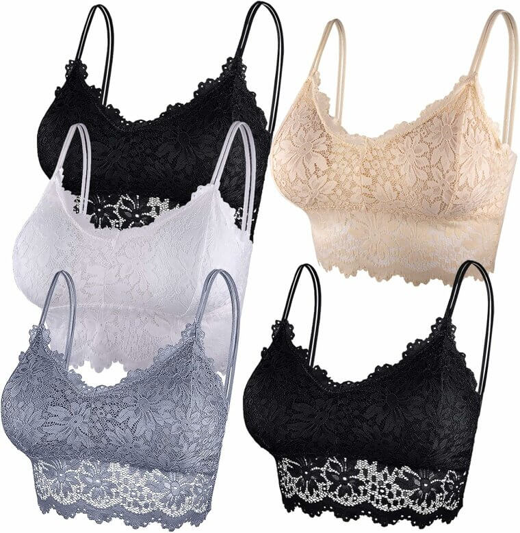 Enhance Your Wardrobe with Duufin 5 Pcs Lace Bralettes for Women