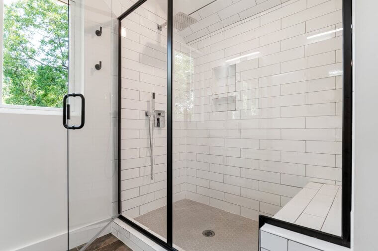 Replace Fabric Shower Curtains With Glass Doors