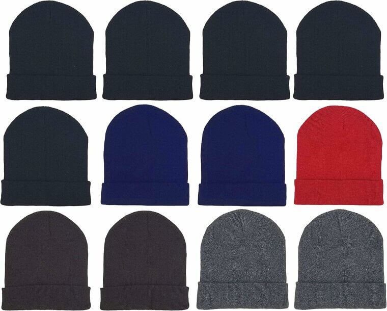 12-Pack Unisex Winter Beanies