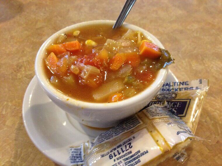 Canned Soup and Crackers