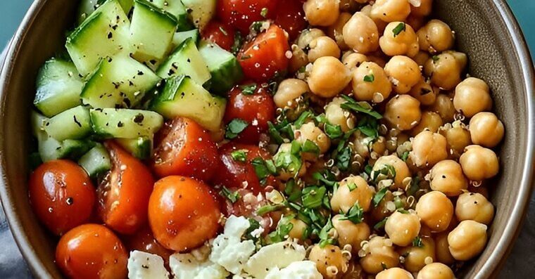 Chickpea Grain Bowl With Feta and Tomatoes