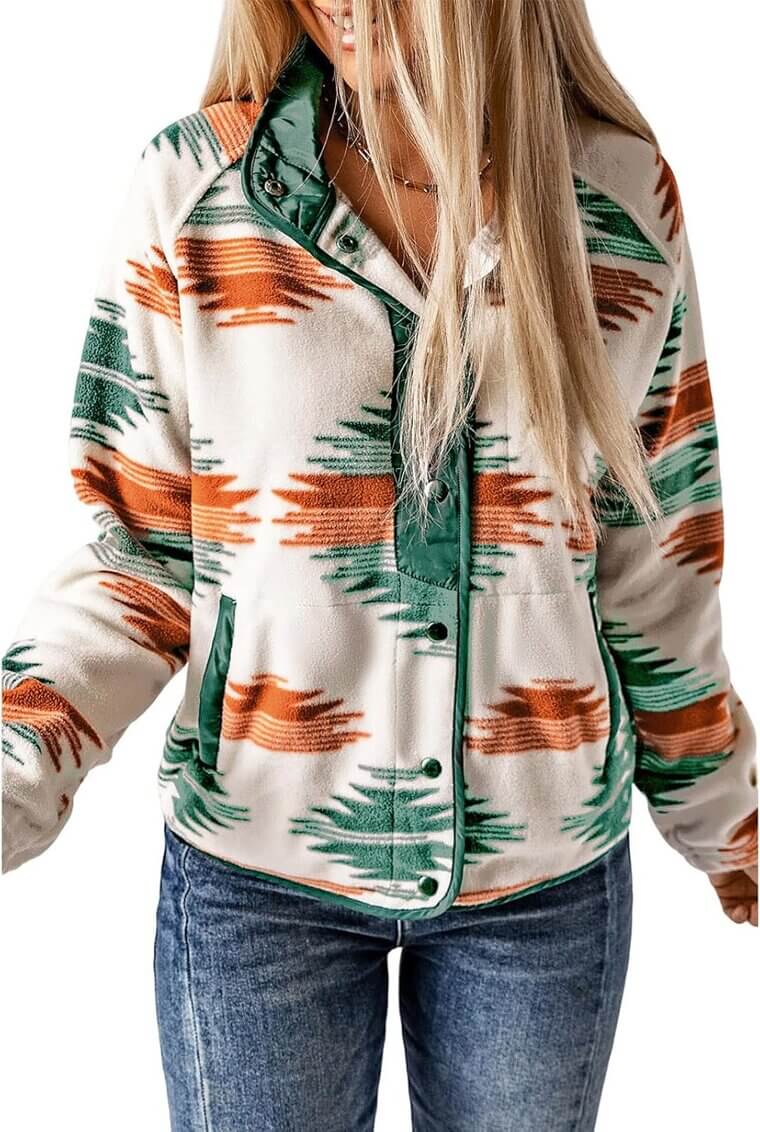 SELINK Aztec Print Shacket - Cozy Style for Every Season 
