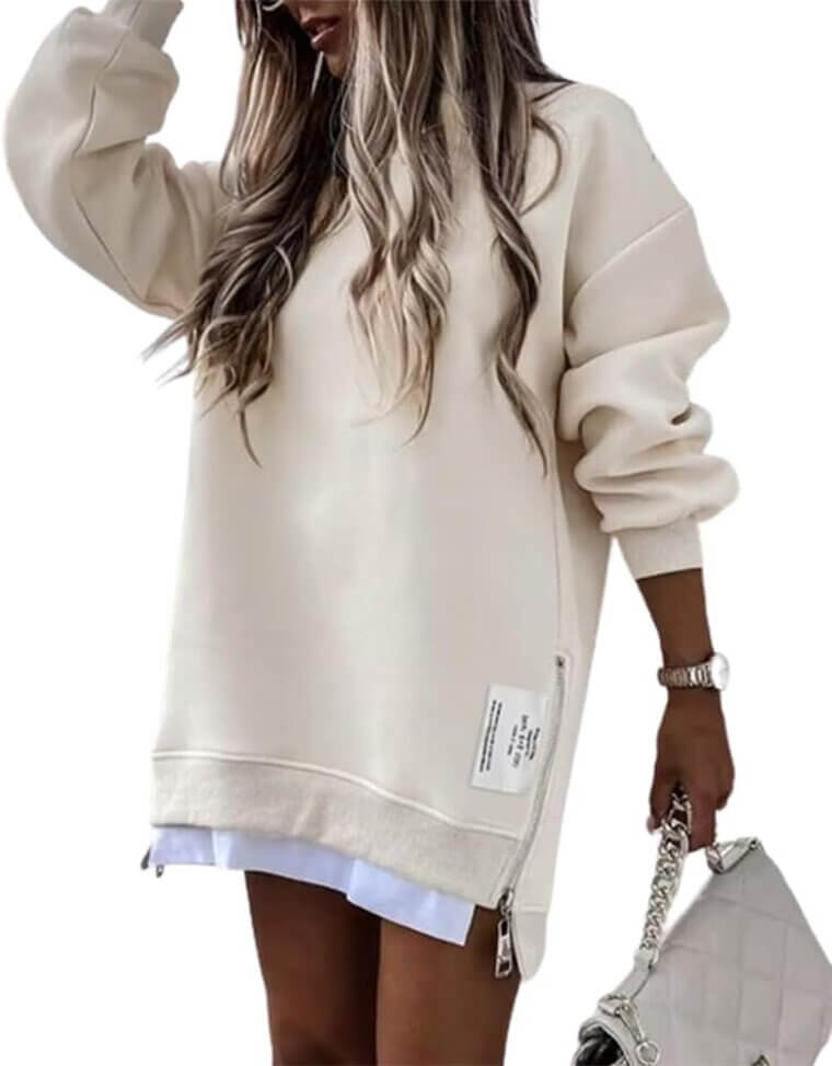 Chicme Zipper Slit Sweatshirt - Perfect for Fall Comfort! - Enjoy 6% Off!