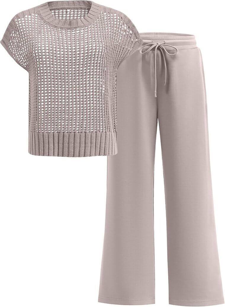ANRABESS Lounge Set - Fashionable Two-Piece Knit Outfit - Now 25% Off!
