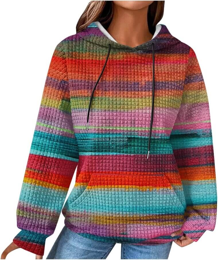 Waffle Knit Hoodies - Cozy Fall Fashion Essential 