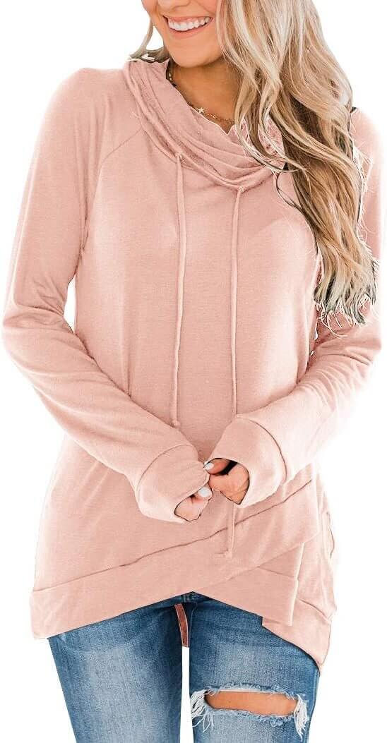 Fallorchid Tunic Sweatshirt - Cozy Cowl Neck Style for Every Occasion 