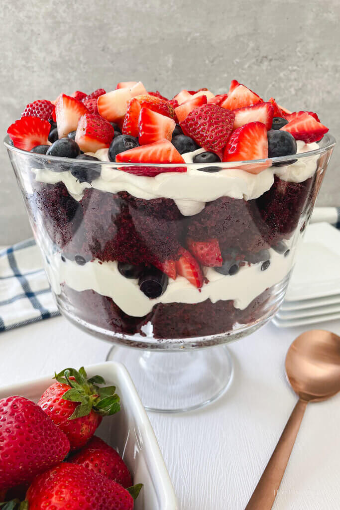 The Bicentennial Red, White, and Blue Berry Trifle