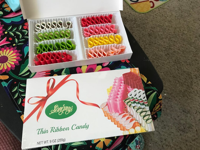Ribbon Candy in Glass Bowls