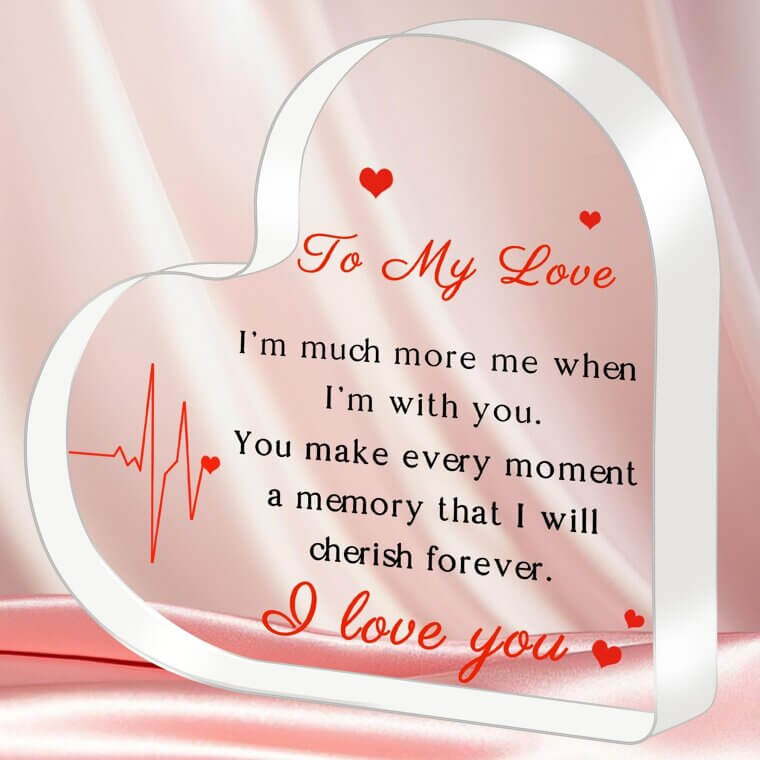 Engraved Acrylic Heart - Perfect Gift for Lovers 