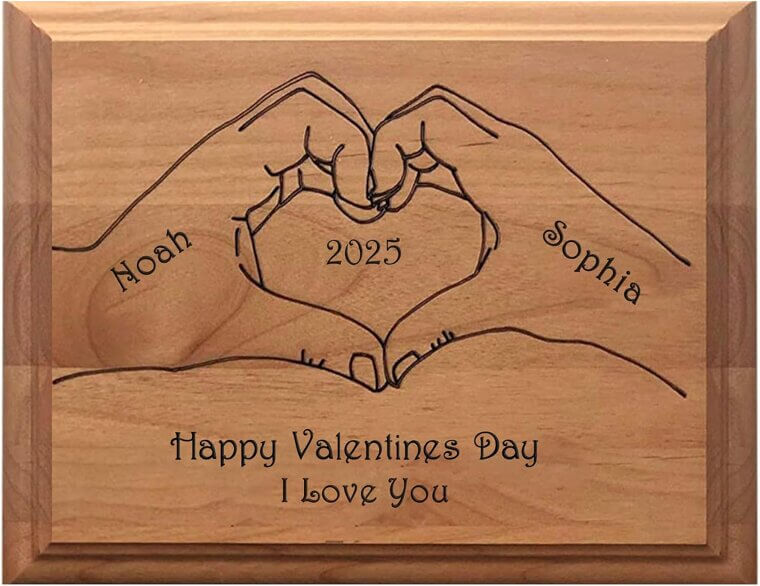 Custom Heart Hands Plaque - Perfect Gift for Couples 