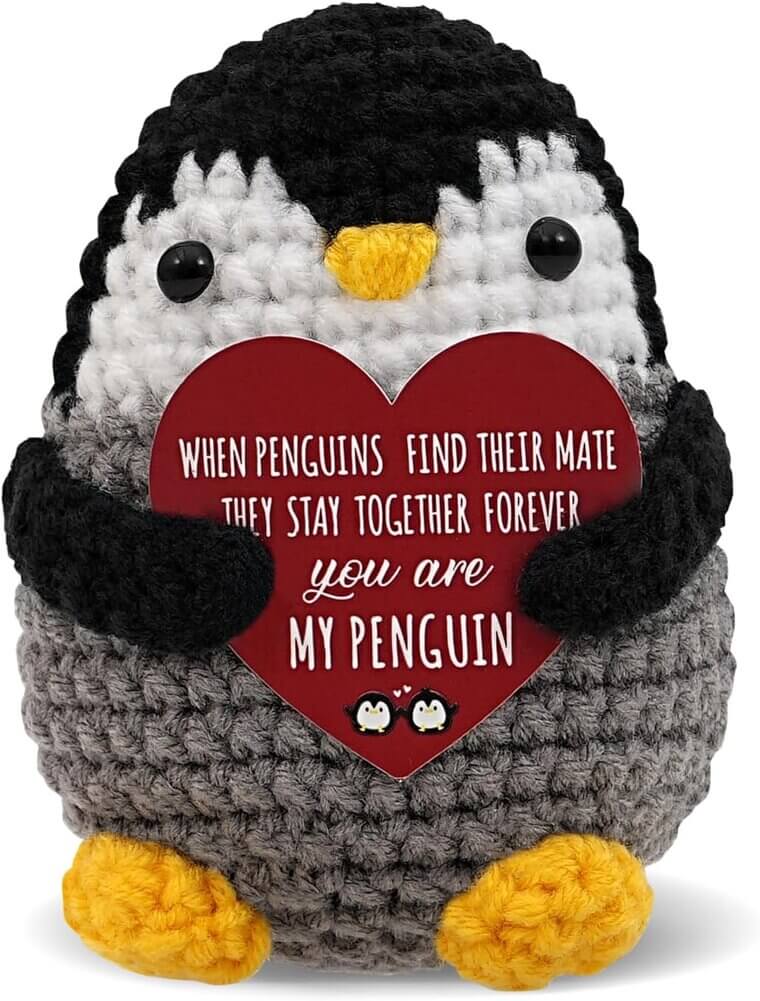 Crochet Penguin Gift - Perfect for Valentine's, Birthdays, and Anniversaries - Enjoy 22% Off!