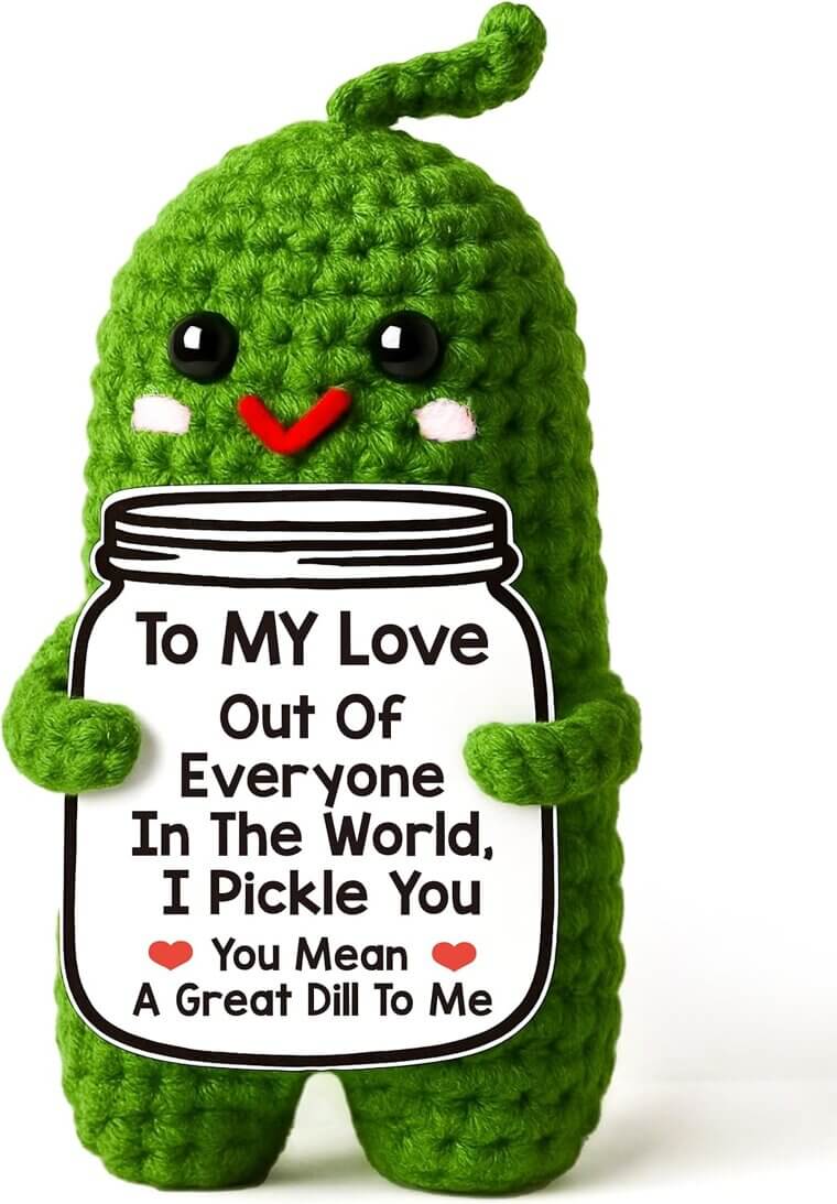 Crochet Pickle Valentines Gift - Fun, Handmade Surprise for Your Loved One - 13% Off!