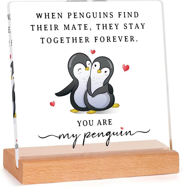 SteadStyle Penguin Plaque - Perfect Romantic Gift for Couples 