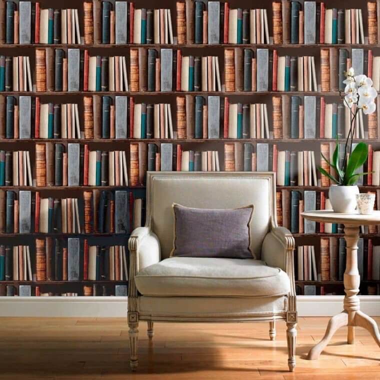 Skip the Bookcase Wallpaper and Buy Real Books