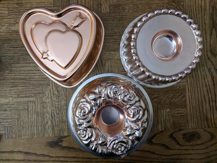 Decorative Copper Jello Molds