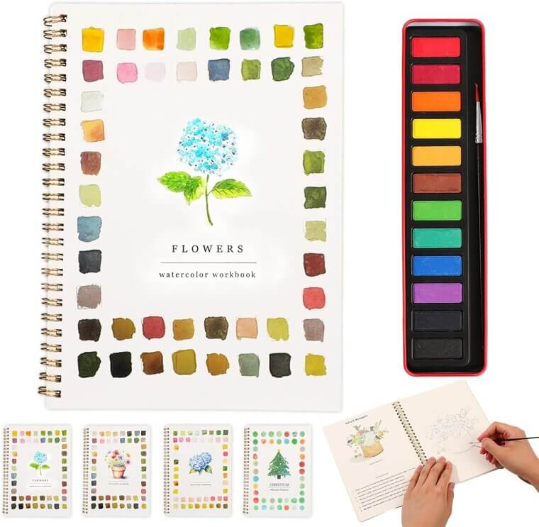 Watercolor Workbook Kit – Perfect for Beginners to Unleash Creativity - Now 6% Off!