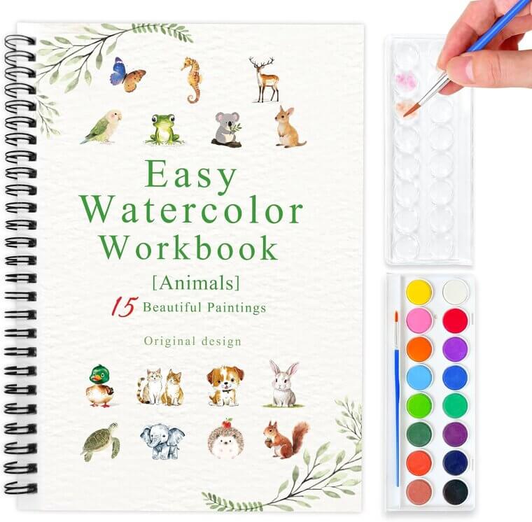 SLWBZ Watercolor Workbook - Beginner-Friendly Fun for All Ages! 
