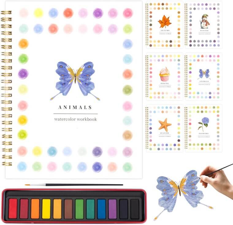 Metyond Watercolor Kit - Perfect for Beginners, Includes Workbook & Paints 