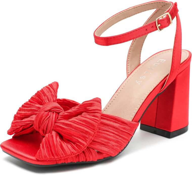 Eugisy Bow Knot Heeled Sandals - Perfect for Weddings & Parties - Don’t Miss the 30% Discount!