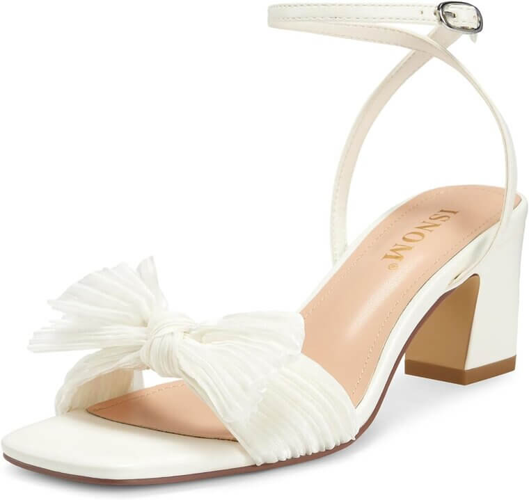 ISNOM Bow Knot Sandals - Perfect for Weddings & Parties - Don’t Miss the 20% Discount!