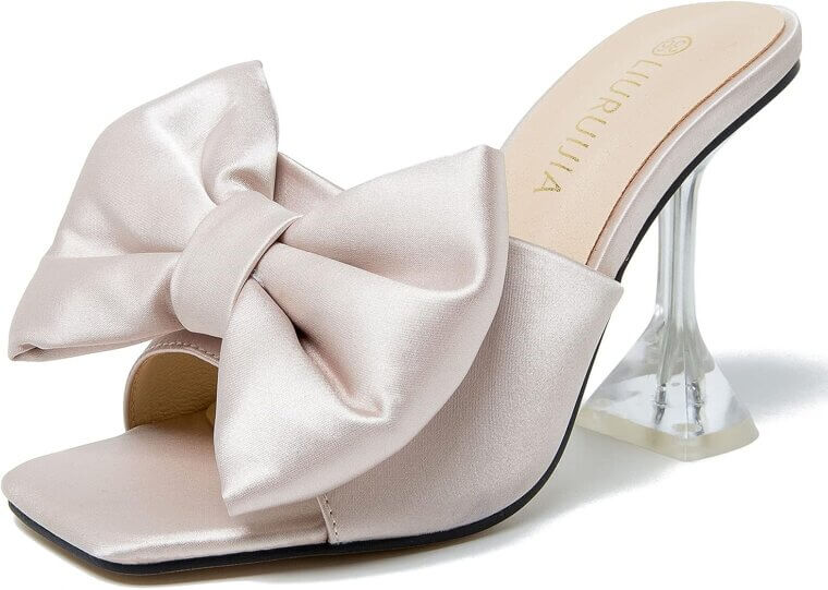 LIURUIJIA Satin Bow Heels - Perfect for Weddings & Parties - Now 30% Off!