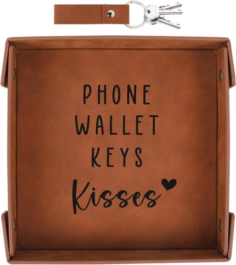 Valentine's Leather Valet Tray - Perfect for Him! 