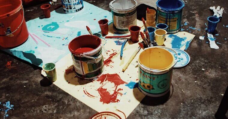 Paint Cans With Dried Lids