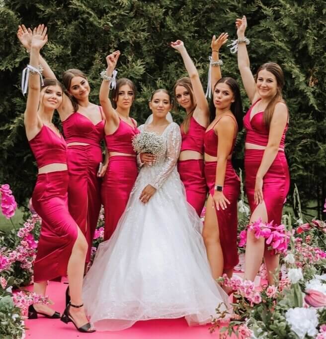 Matching Bridesmaid Dresses