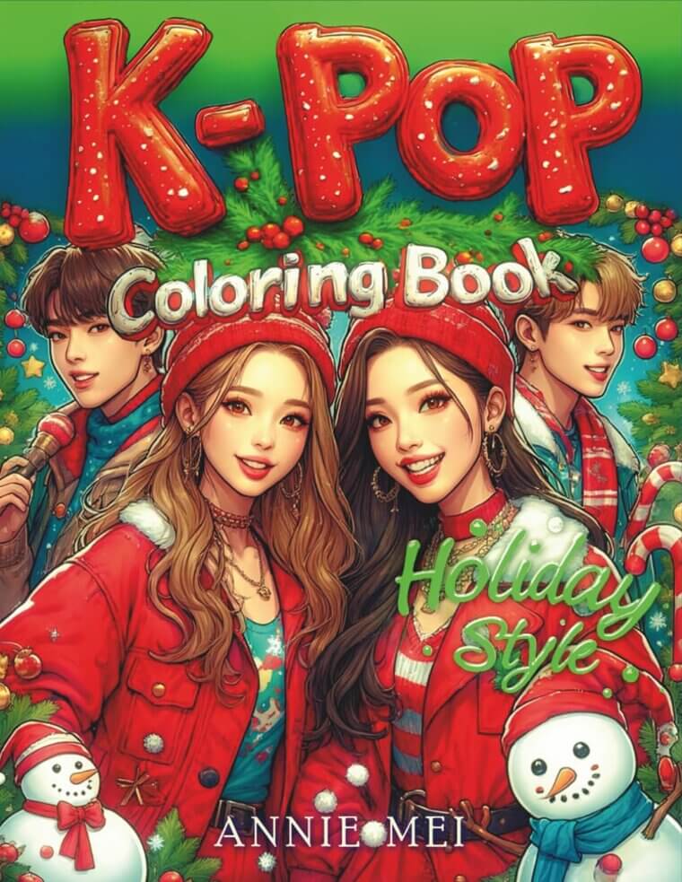 K-Pop Christmas Coloring Book: Festive Fun for Fans 
