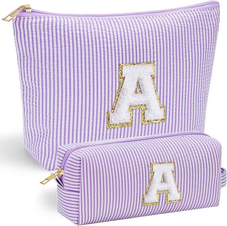 YOOLIFE Monogram Makeup Bag - Perfect Gift for Teens! 