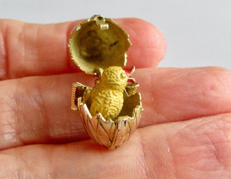 Vintage Gold Easter Egg Charm - $215.89