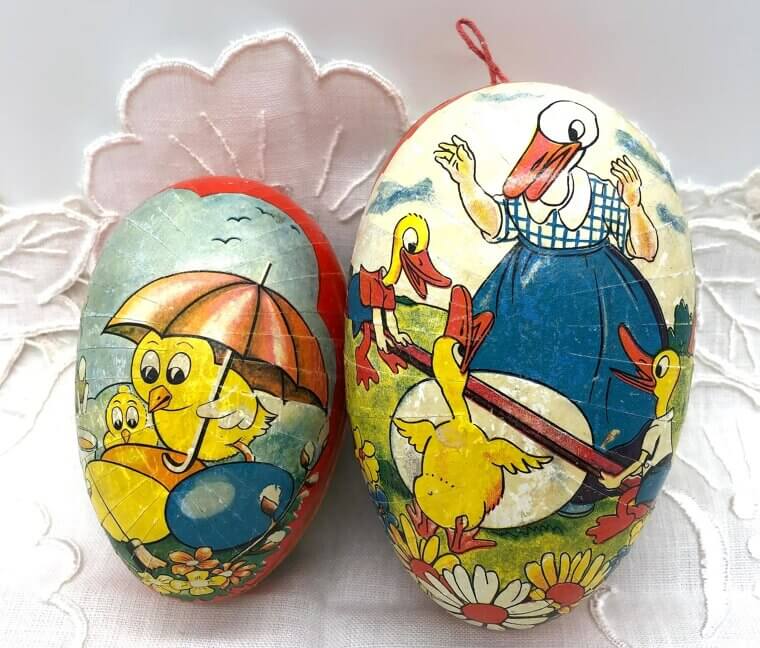 Antique Paper Mache Easter Egg Candy Container - $237.39