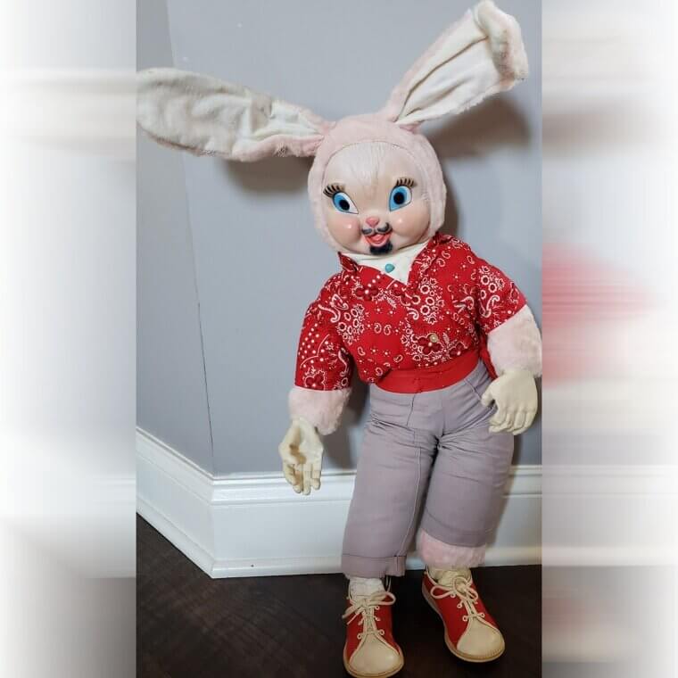 Vintage Plush Bijou Easter Bunny Figure - $230.27