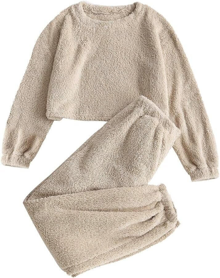 ZAFUL Fuzzy Pajamas Set - Cozy Loungewear for Winter - 33% Off!