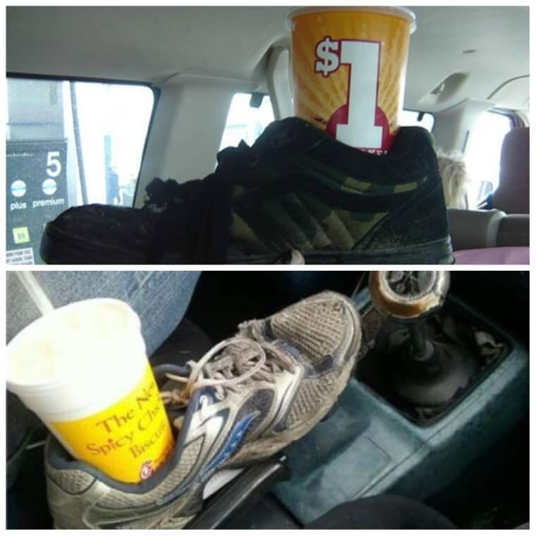 Shoes Can Double As Extra Cup Holders