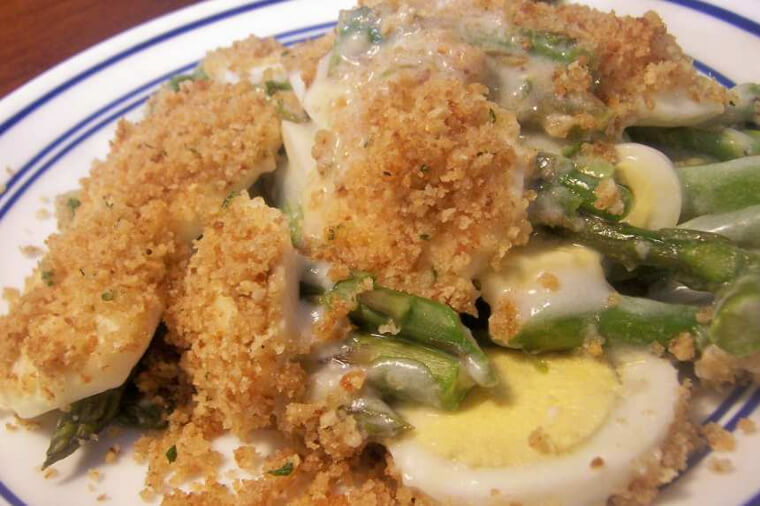 Creamy Asparagus and Hard Boiled Egg Bake