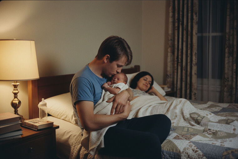 Holding His Son He Made a Promise