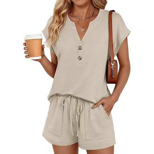 Stylish Henley Short Set that Takes You From Beach to Airport. Now 33% Off!