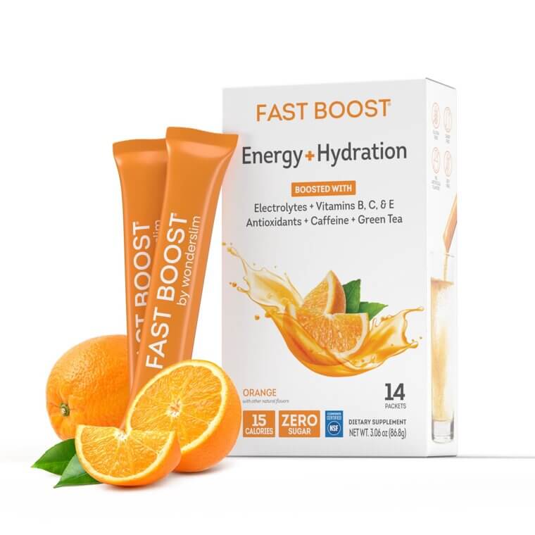 FAST BOOST Drink Mix - Energize & Hydrate with Orange Flavor 