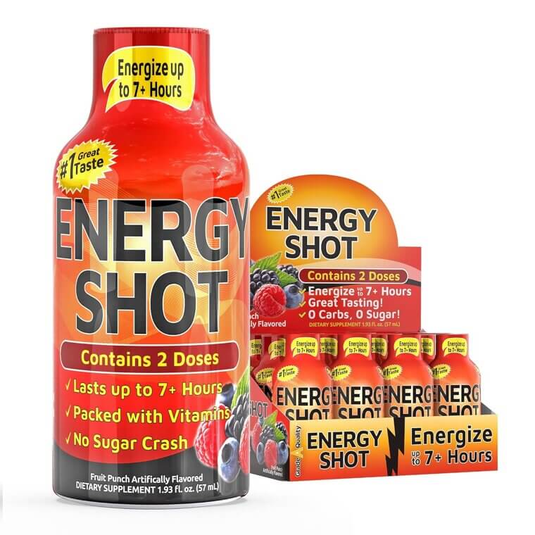 Fruit Punch Energy Shot - Boost Your Day with Natural Caffeine 