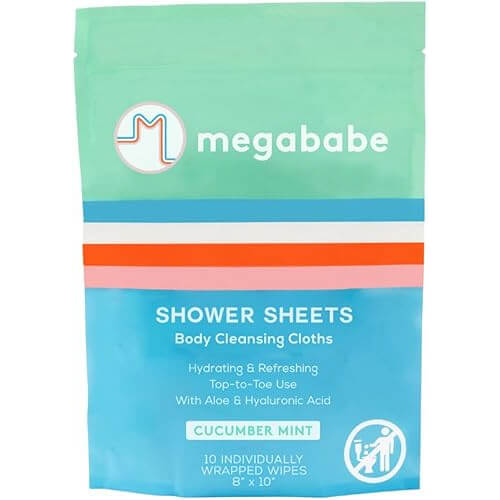 Refreshing Cucumber Mint Shower Sheets that Cleanse On-the-Go. 