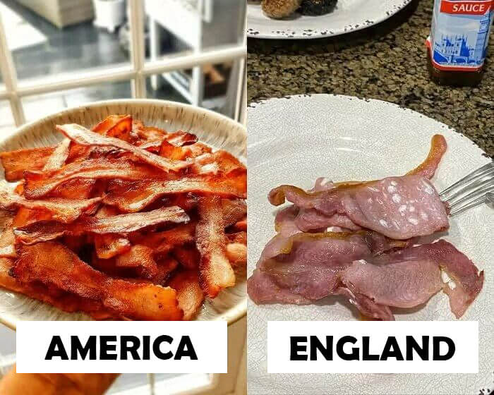 Bacon in Britain Versus the US