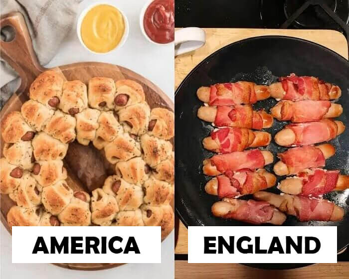 British Pigs in a Blanket Are Wrapped in Bacon