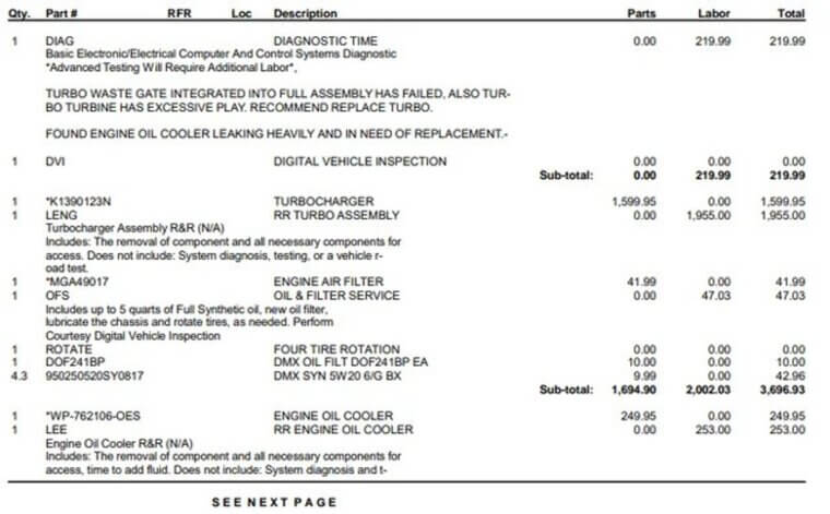 Turbocharger Maintenance and Repair Costs