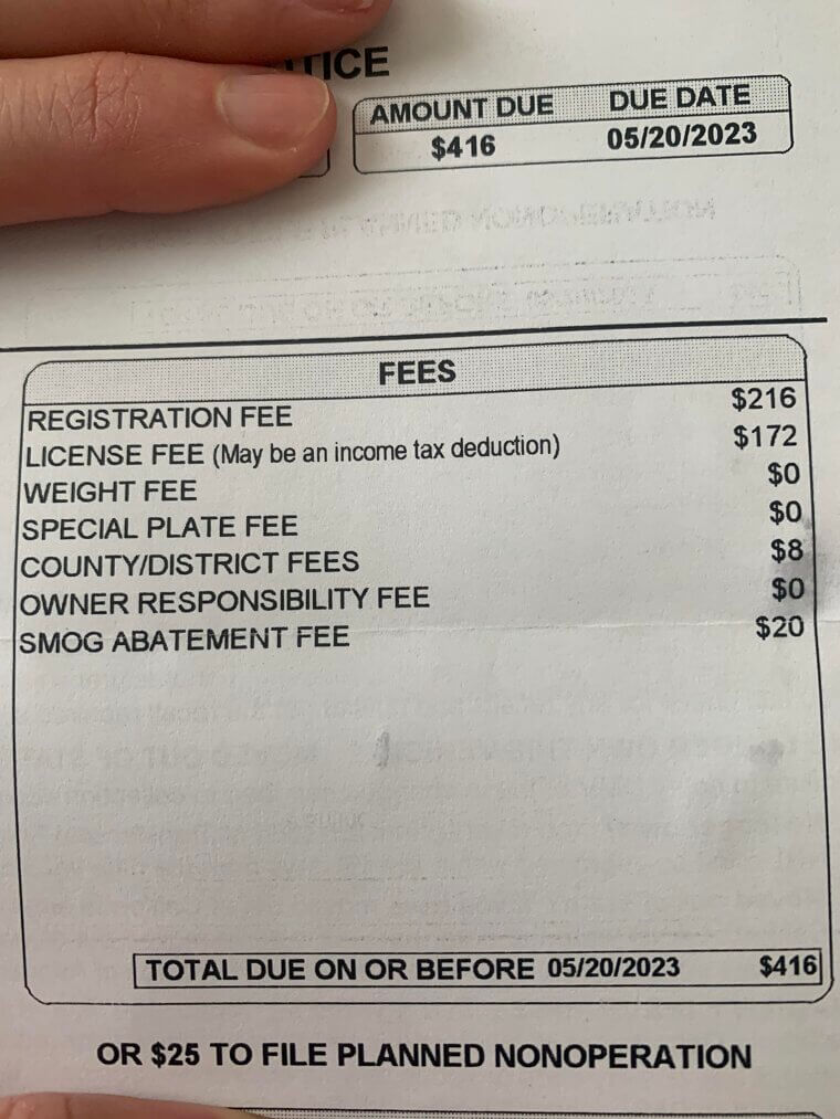 Annual Vehicle Registration Fee Escalation