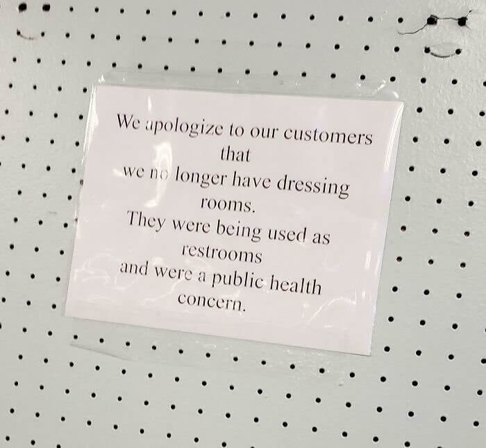 Dressing Rooms Are Not Restrooms And Should Remain That Way